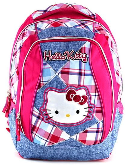 Target Hello Kitty šolska torba, roza-moder karo