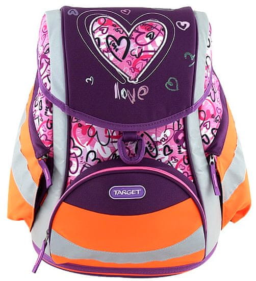 Target Srce šolska torba, odsevna, vijolična