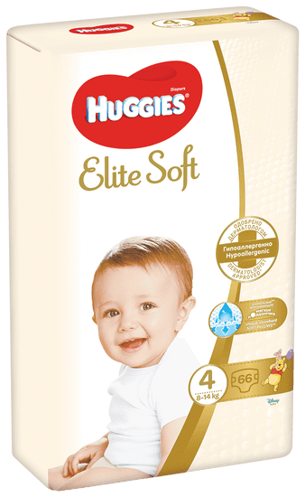 Huggies Elite Soft 4 plenice (8–14kg) 66 kosov