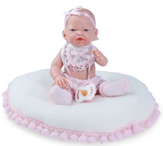 Nines 30240 Mini Golosinas Baby punčka na blazini, 21 cm