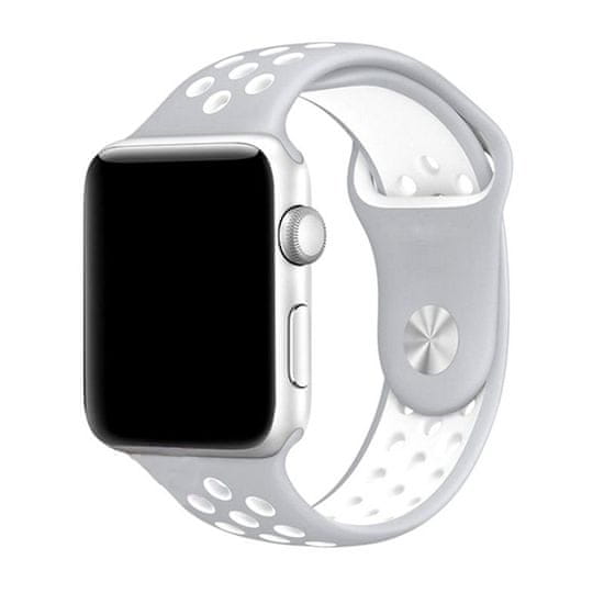 eses športni pašček za apple watch 1530000045, 38 mm, srebrn/bel