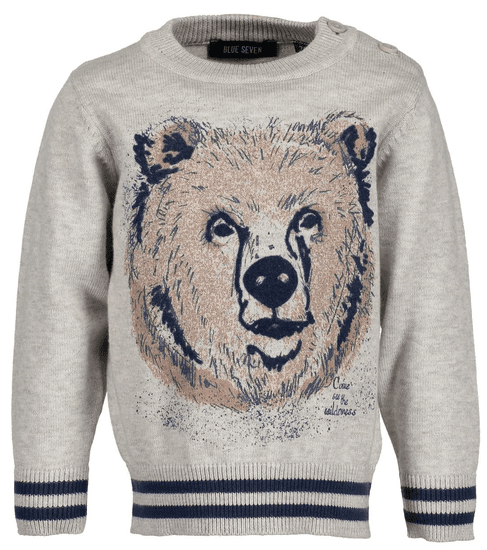 Blue Seven fantovski pulover z motivom medveda