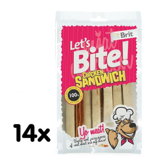 Brit pasji priboljšek Let's Bite, Chicken Sandwich, 14 x 80 g