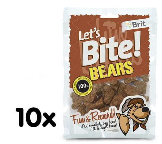 Brit pasji priboljšek Lets Bite Bears, 10 x 150 g