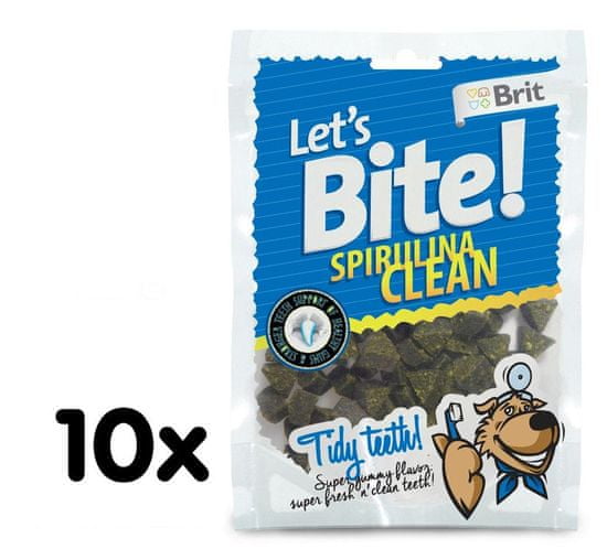 Brit pasji priboljšek Lets Bite Spirulina Clean, 10 x 150 g