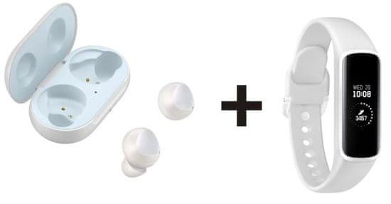 Samsung Galaxy Buds (SM-R170), brezžične slušalke, bele + darilo: Galaxy Fit-e, športna zapestnica, bela