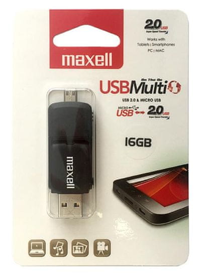 Maxell BumbleBee 2v1 USB ključ, 16 GB, 2.0