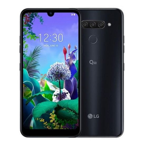 LG Q60 mobilni telefon, črn (LMX525EAW)