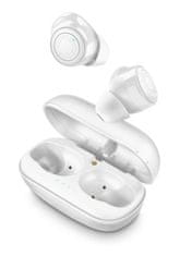 CellularLine Petit brezžične slušalke (TWS) s polnilno prenosno torbico, bele