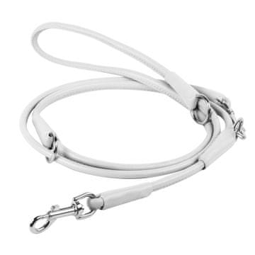 WAUDOG Okrogel usnjen preklopni povodec bela 183cm