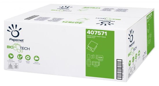 Papernet Ecolabel Biotech Superior biorazgradljiv toaletni papir v lističih, 2-slojni, 40 zvitkov