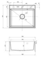 Deante Andante ZQN G103 granitno pomivalno korito - odprta embalaža