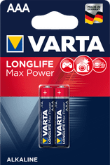 Varta baterije Longlife Max Power 2 AAA 4703101412, 2 kosa - Odprta embalaža