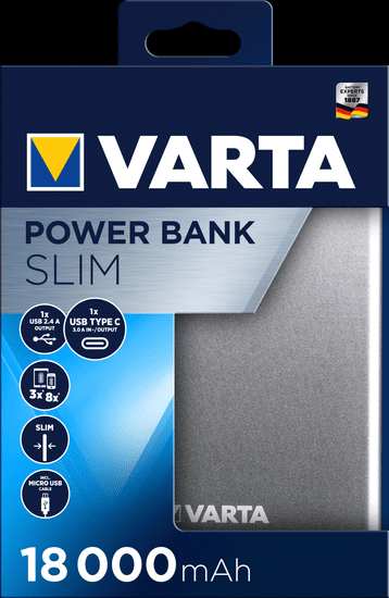Varta Slim Power Bank, 18000 mAh (57967101111)