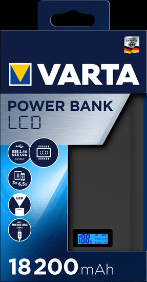 Varta LCD Power Bank, 18200 mAh (57972101111)