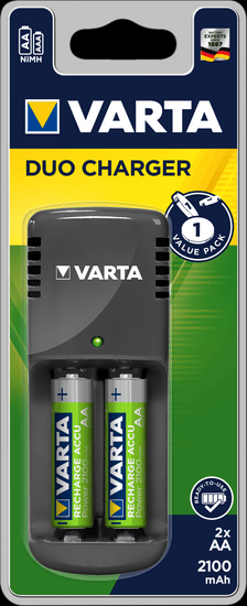 Varta Duo Charger + 2 AA 2100 mAh polnilnik baterij R2U 57616201421