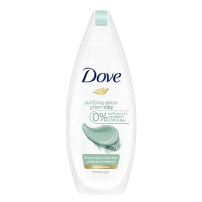 Dove Purifying Detox (Shower Gel) gel za tuširanje z zeleno glino