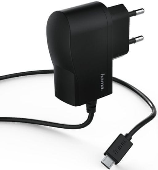 Hama Omrežni polnilec s kablom, micro USB, 1 A 173670