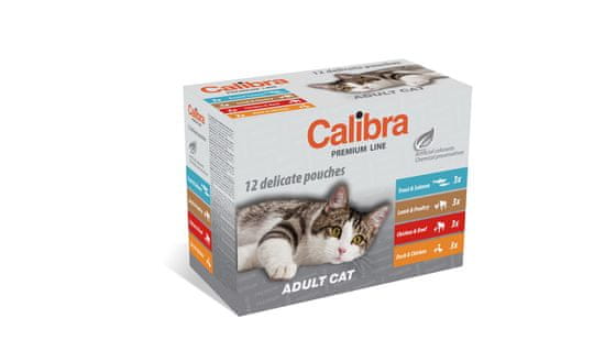 Calibra Adult Multipack, mokra hrana za mačke, 12 x 100 g