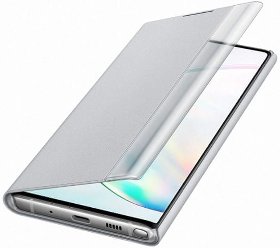 Samsung flip ovitek z Clear View za Galaxy Note 10, srebrna (EF-ZN970CSEGWW)