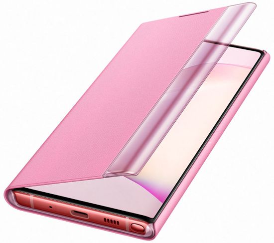Samsung flip ovitek z Clear View za Galaxy Note 10, roza (EF-ZN970CPEGWW)