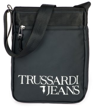 Trussardi Jeans 71B00173-9Y099999 moška crossbody torbica za čez ramena, črna