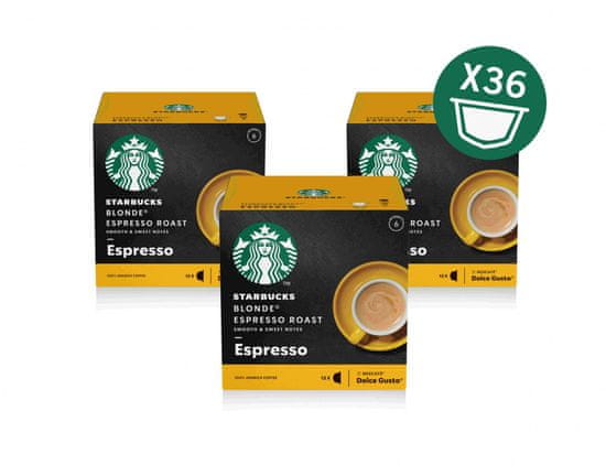 Starbucks Blonde Espresso Roast 12 kapsul, 66 g, 3 pakiranja - Odprta embalaža