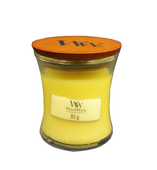 Woodwick dišeča sveča Linen 85,0 g, majhna