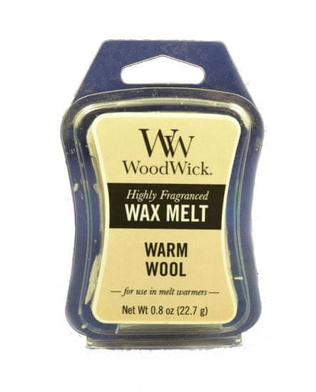 Woodwick dišeči vosek Warm Wool, 22,7 g, 2 kosa