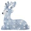 LED božični jelenček, 31 cm, zunanji, hladna bela, časovnik