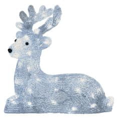 Emos LED božični jelenček, 31 cm, zunanji, hladna bela, časovnik