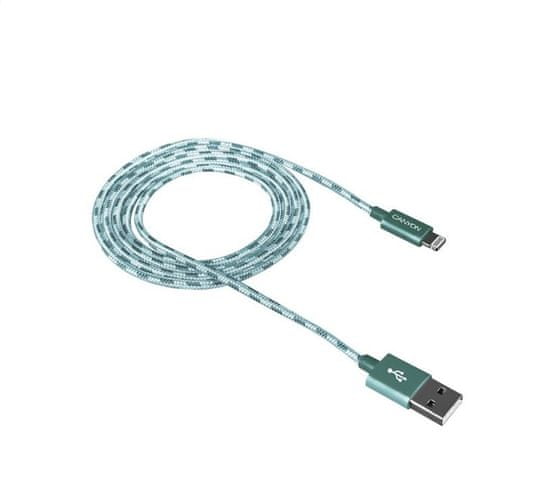 Canyon CNE-CFI3G Lightning pleten USB kabel za iPhone 5/6/7, 8-pin, zelen