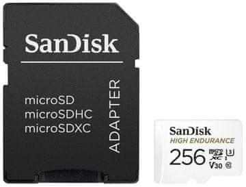 SanDisk Micro SDXC High Endurance spominska kartica, 256 GB + adapter