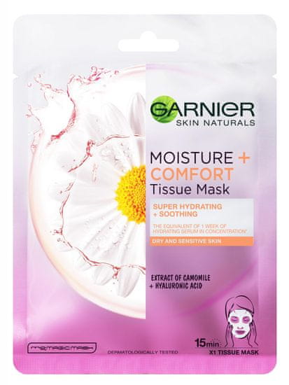 Garnier Skin Naturals Tissue Masks Moistrure + Comfort tekstilna maska za pomiritev kože