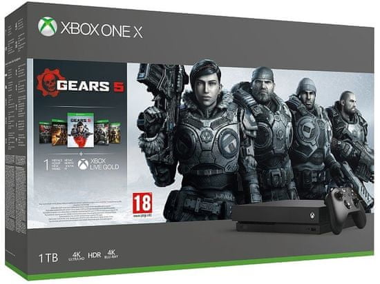Microsoft Xbox One X 1TB igralna konzola + igra Gears 5 Standard Edition