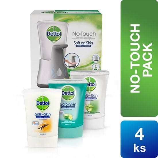 Dettol Paket - brezkontaktni razpršilnik mila + 4 polnila