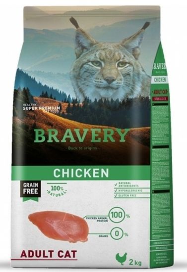 Bravery hrana za mačke Cat ADULT Grain Free chicken, 2 kg