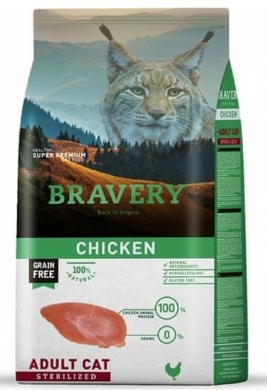 Bravery hrana za mačke Cat STERILIZED chicken, 7 kg