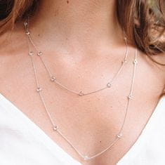 Hot Diamonds Luksuzna srebrna ogrlica s topazom in resničnim diamantnim vrhom DN131
