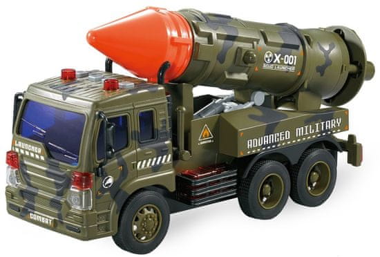 Lamps vojaški tovornjak z raketo, baterije