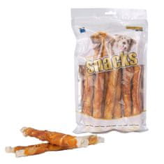 Magnum priboljški za pse Duck roll on Rawhide stick, 500 g