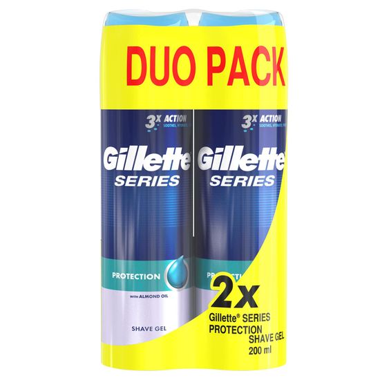Gillette moški gel za britje Gillette Series Protection, 2 x 200 ml