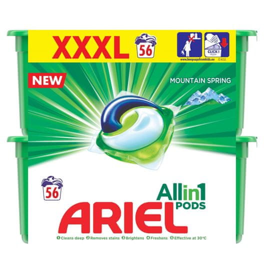 Ariel gel kapsule Mountain Spring 3v1, 56 kosov