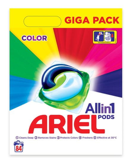 Ariel gel kapsule Color 3v1, 84 kosov