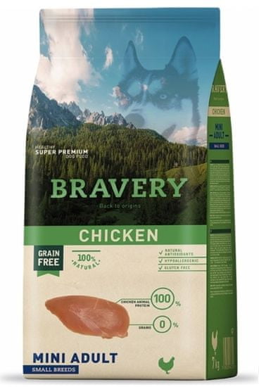 Bravery Dog ADULT MINI Grain Free chicken, 2 kg