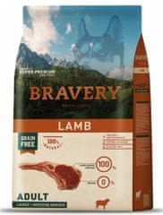 Bravery hrana za pse Dog ADULT Large / Medium Grain Free Lamb, 4 kg