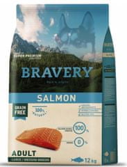 Bravery hrana za pse Dog ADULT Large / Medium Grain Free salmon, 12 kg
