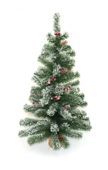 DUE ESSE Dekoracija božičnega zasneženega drevesa v juti, jagodičevju in stožcih,90 cm