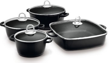 Lamart Cast LT1168 komplet posod, 8-delni, črn