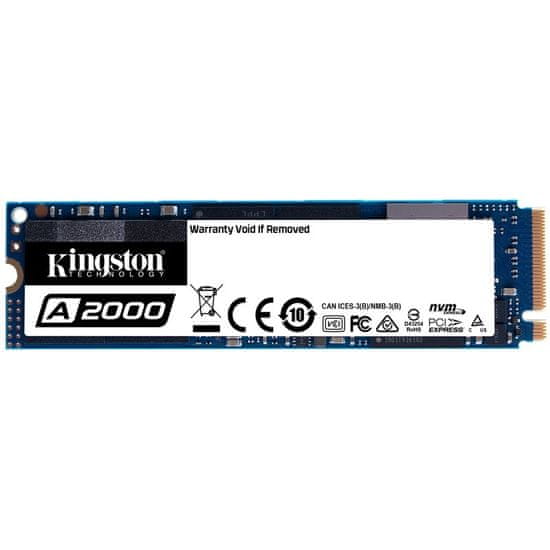 Kingston A2000 SSD disk, 500GB, M.2, NVMe PCIe (SA2000M8/500G)